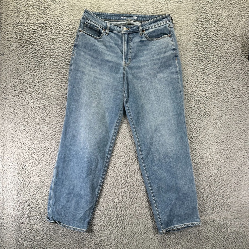 Old Navy OG Jeans Womens 14 Blue Cotton Denim Straight Travel Workwear Stretch